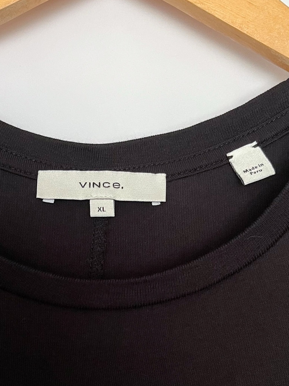 Vince Pima Cotton Maxi Dress Sleeveless Tie Waist Midi Sheer Women Size XL Black - Picture 11 of 16